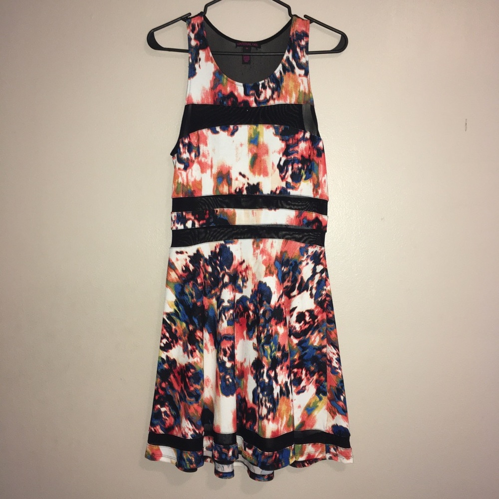 Patterned Dress With Mesh Inserts By Material Gir… - image 1